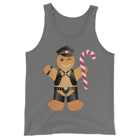 Gingerbread Leather Man (Tank Top)-Christmas Tank Tops-Swish Embassy