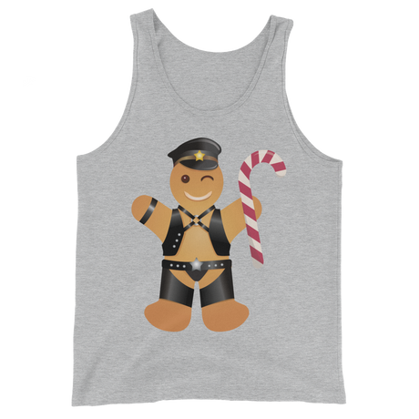 Gingerbread Leather Man (Tank Top)-Christmas Tank Tops-Swish Embassy
