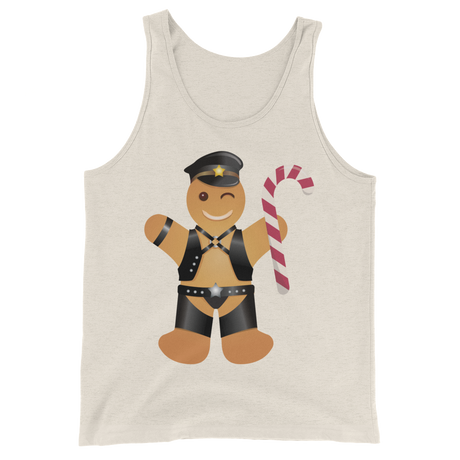 Gingerbread Leather Man (Tank Top)-Christmas Tank Tops-Swish Embassy