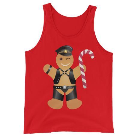 Gingerbread Leather Man (Tank Top)-Christmas Tank Tops-Swish Embassy