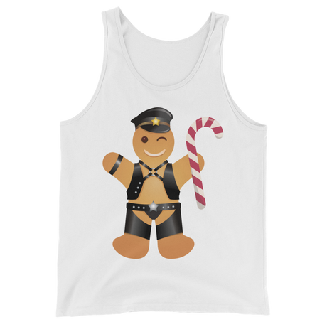 Gingerbread Leather Man (Tank Top)-Christmas Tank Tops-Swish Embassy