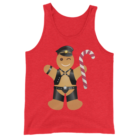 Gingerbread Leather Man (Tank Top)-Christmas Tank Tops-Swish Embassy