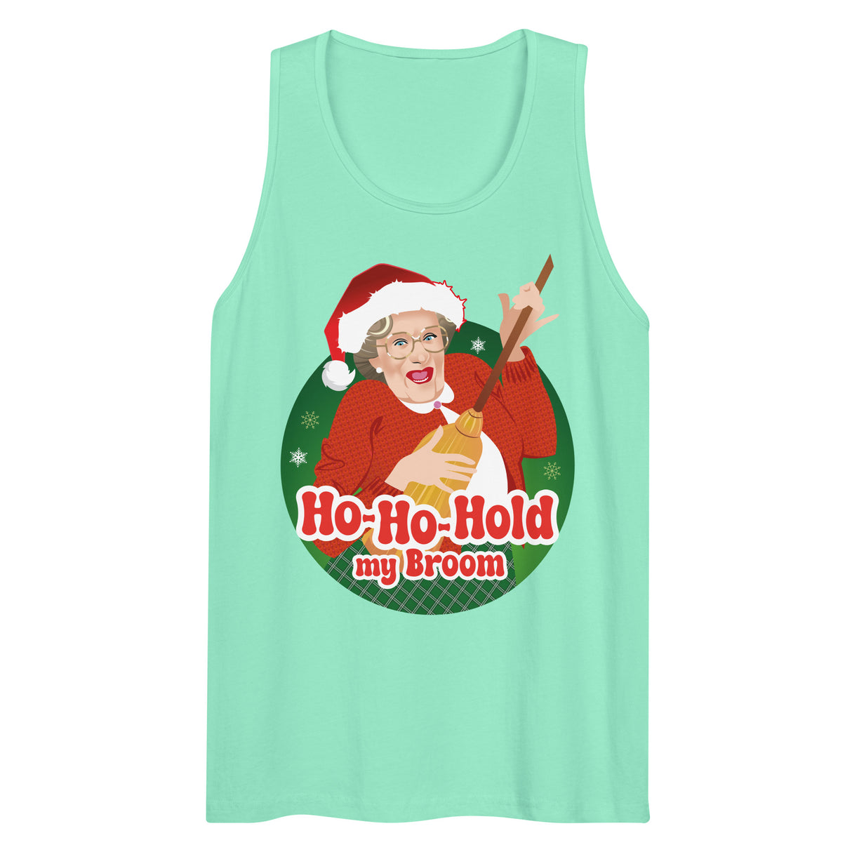 Ho Ho Hold My Broom (Tank top)-Christmas Tank Tops-Swish Embassy