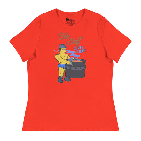 Hot Stuff Comin’ Thru (Women's Relaxed T-Shirt)-Women's T-Shirts-Swish Embassy