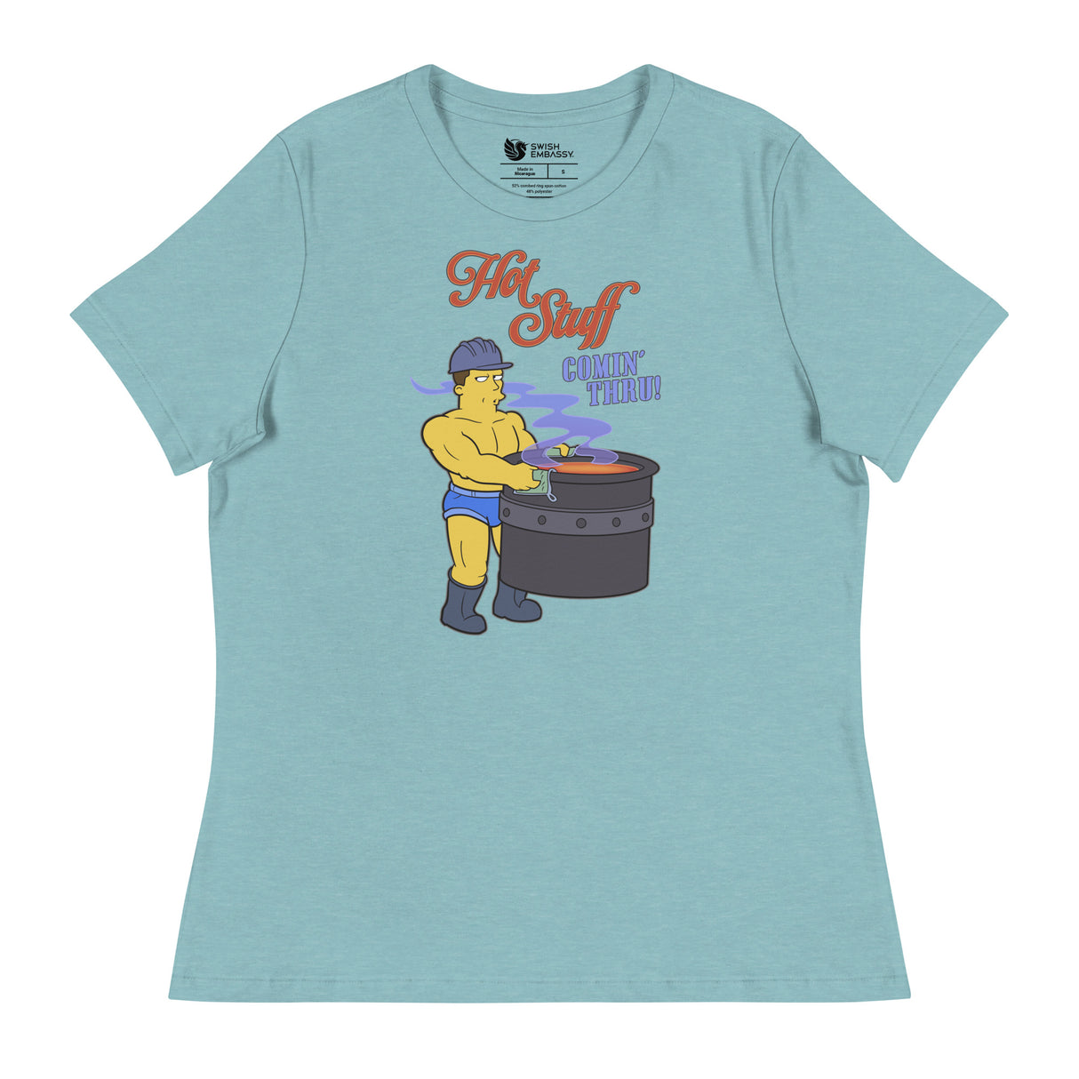 Hot Stuff Comin’ Thru (Women's Relaxed T-Shirt)-Women's T-Shirts-Swish Embassy