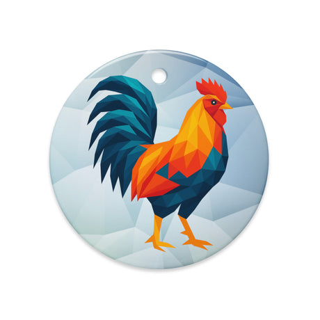 Huge Polygon Rooster (Ceramic ornament)-Ceramic Ornament-Swish Embassy