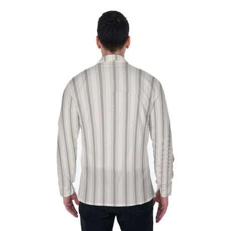 Ivory Stripes (Long Sleeve Button Shirt)-Long Sleeve Button Shirts-Swish Embassy