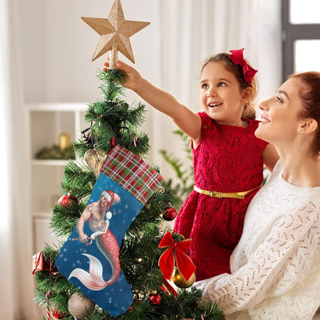 Merman Christmas (Sequin Christmas Stocking)-Christmas Stockings-Swish Embassy