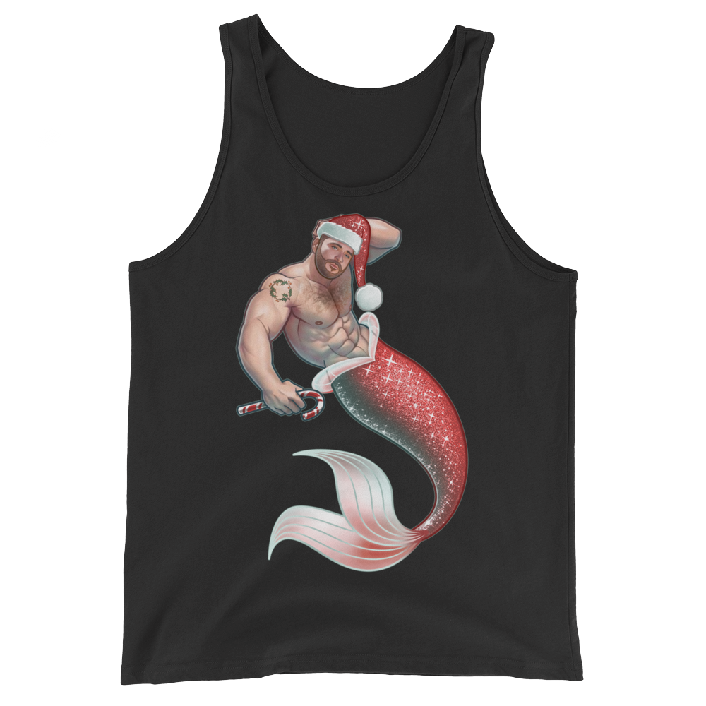Merman Christmas (Tank Top)-Christmas Tank Tops-Swish Embassy