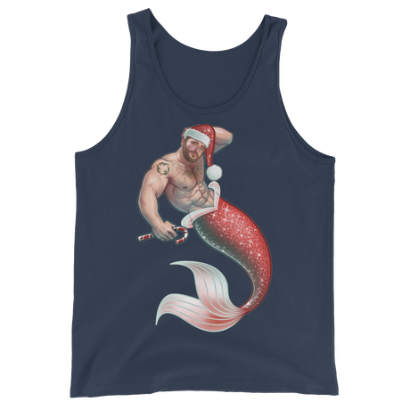 Merman Christmas (Tank Top)-Christmas Tank Tops-Swish Embassy