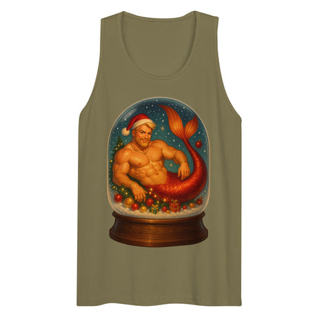 Merman in a Snow Globe (Tank top)-Christmas Tank Tops-Swish Embassy
