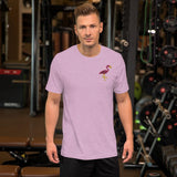 Pink Flamingo (Embroidered)-Embroidered T-Shirts-Swish Embassy