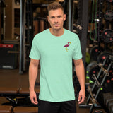 Pink Flamingo (Embroidered)-Embroidered T-Shirts-Swish Embassy
