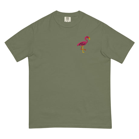 Pink Flamingo (Embroidered) (Boxy Tee)-Boxy T-Shirt-Swish Embassy