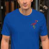 Pink Flamingo (Embroidered)-Embroidered T-Shirts-Swish Embassy