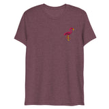 Pink Flamingo (Embroidered) (Triblend)-Triblend T-Shirt-Swish Embassy