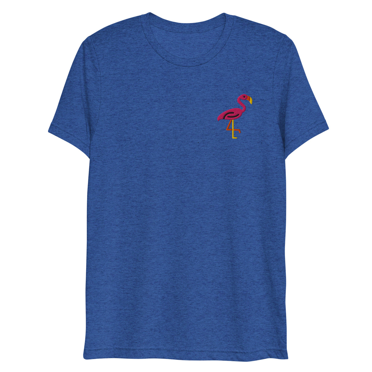 Pink Flamingo (Embroidered) (Triblend)-Triblend T-Shirt-Swish Embassy