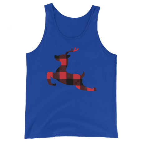 Plaid Reindeer (Tank Top)-Christmas Tank Tops-Swish Embassy