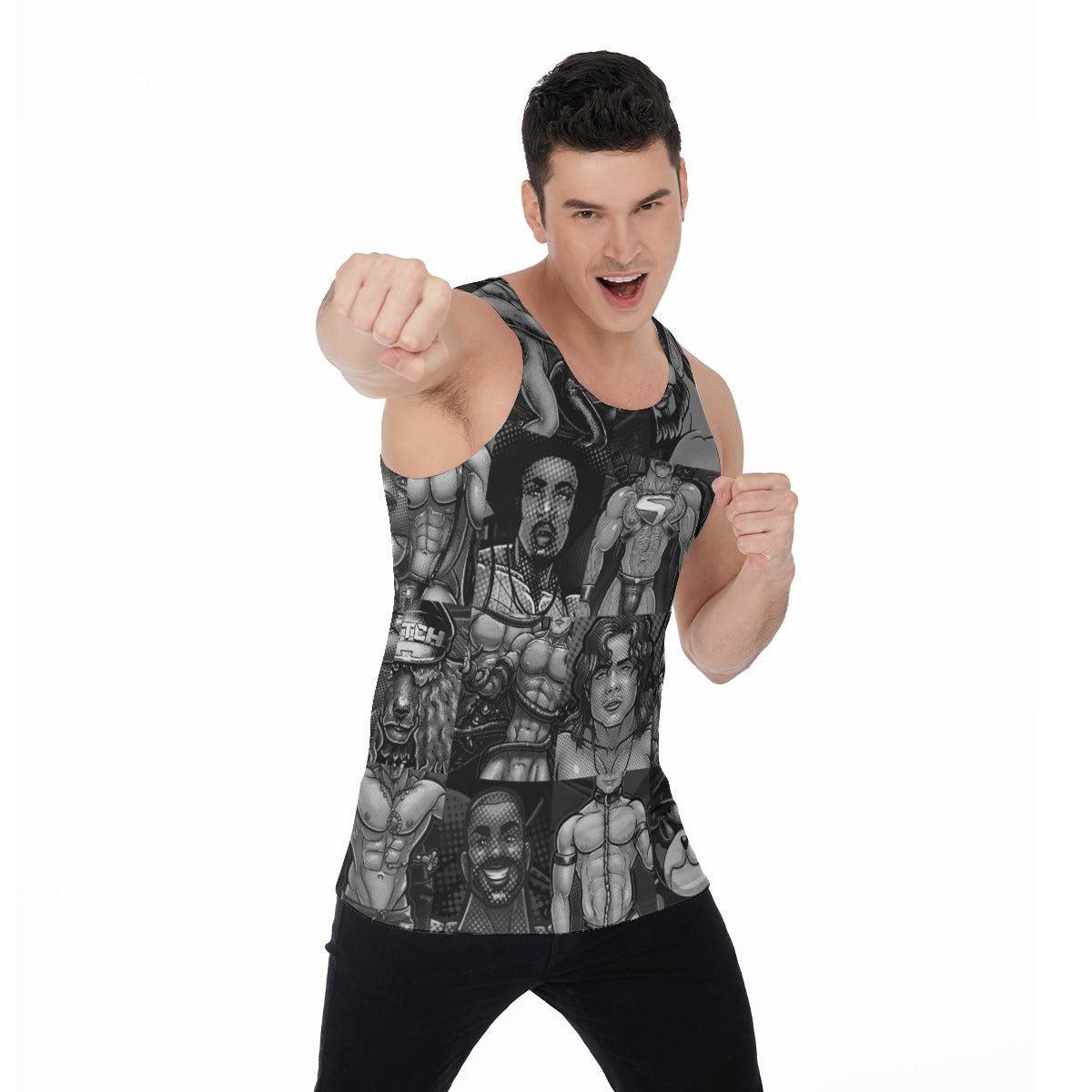 Pop Boys Black (Allover Tank Top)-Allover Tank Top-Swish Embassy