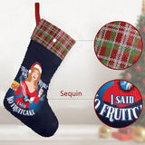 Rude Fruitcake (Sequin Christmas Stocking)-Christmas Stockings-Swish Embassy