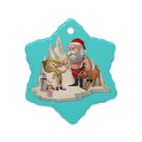 Santa'S Little Helper (Ceramic ornament)-Ceramic Ornament-Swish Embassy
