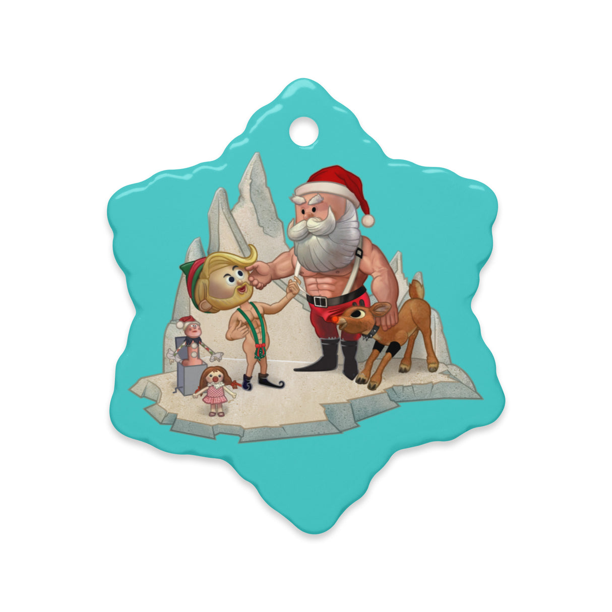 Santa'S Little Helper (Ceramic ornament)-Ceramic Ornament-Swish Embassy