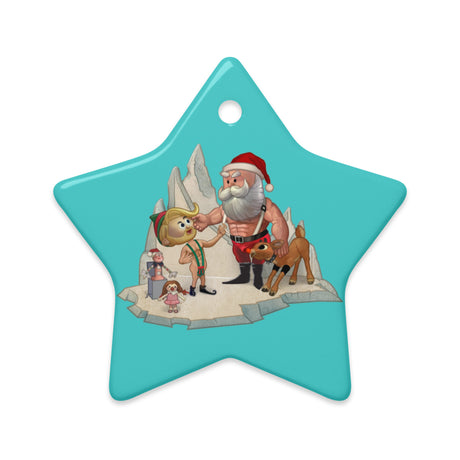 Santa'S Little Helper (Ceramic ornament)-Ceramic Ornament-Swish Embassy