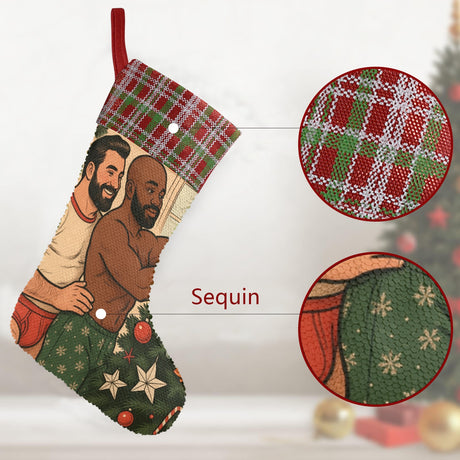 Togetherness (Sequin Christmas Stocking)-Christmas Stockings-Swish Embassy