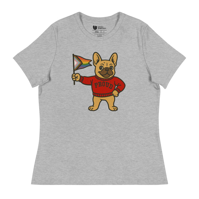 Varsity Pride Puppy (Women's Relaxed T-Shirt)-Women's T-Shirts-Swish Embassy