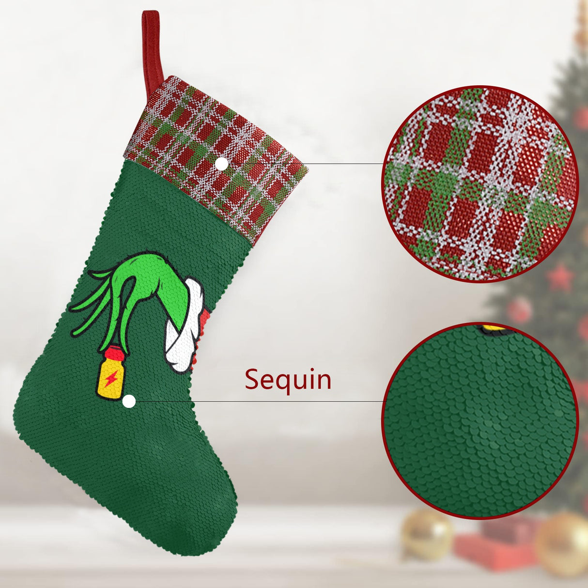 Whiff-Mas (Sequin Christmas Stocking)-Christmas Stockings-Swish Embassy
