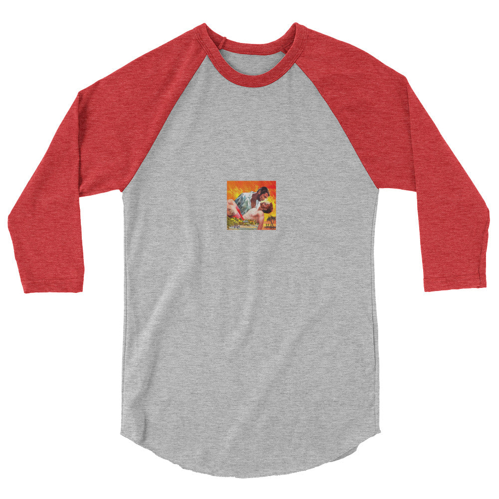 The Wind Done Already Had Herses (Raglan) - Heather Grey/Heather Red