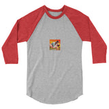 The Wind Done Already Had Herses (Raglan) - Heather Grey/Heather Red