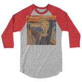 Strike a Scream (Raglan) - Heather Grey/Heather Red