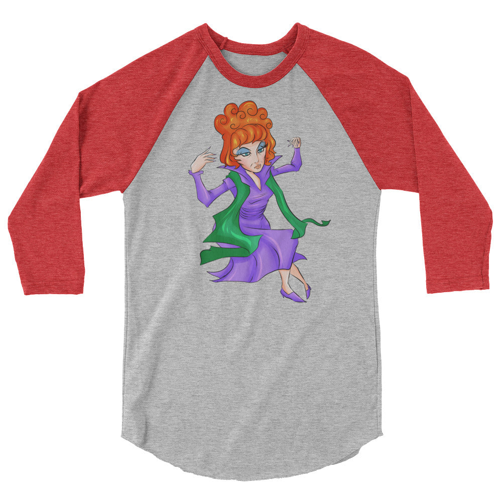 Endora (Raglan) - Heather Grey/Heather Red