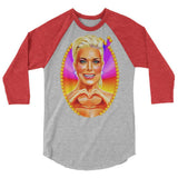 Big Boss Energy (Raglan) - Heather Grey/Heather Red