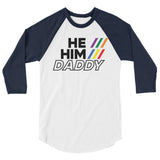 He/Him/Daddy (Raglan) - White/Navy