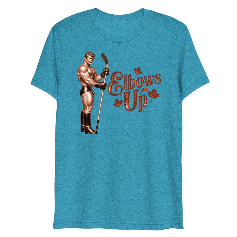 Elbows Up (Triblend) - Aqua Triblend