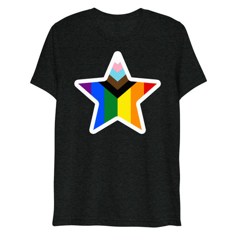 Stars and Progress (Triblend) - Charcoal-Black Triblend