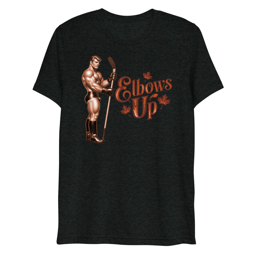 Elbows Up (Triblend) - Charcoal-Black Triblend