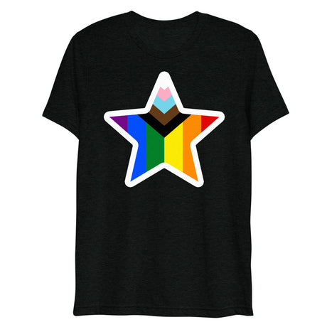 Stars and Progress (Triblend) - Solid Black Triblend