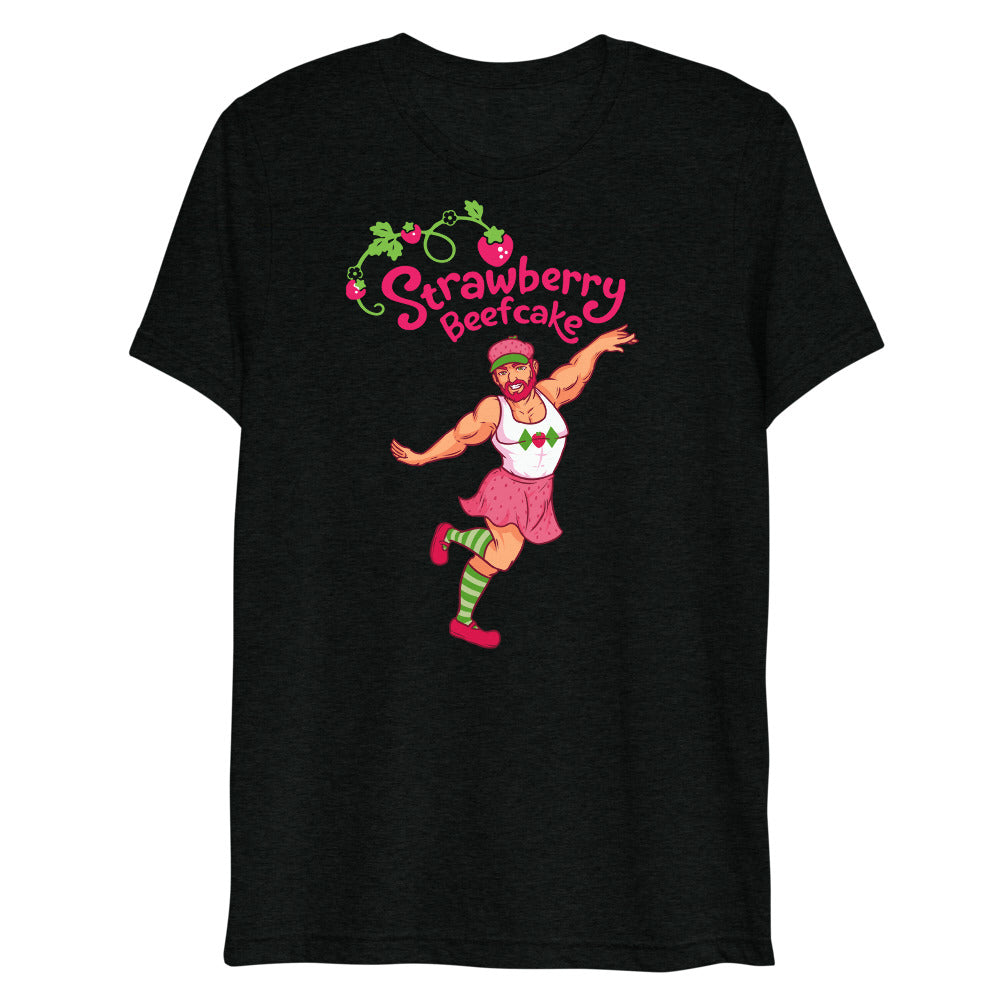 Strawberry Beefcake (Triblend) - Solid Black Triblend