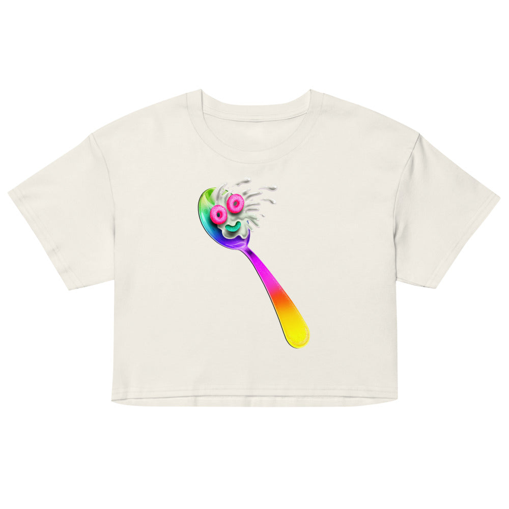 Spooning Leads to Forking (Crop Top) - Ecru