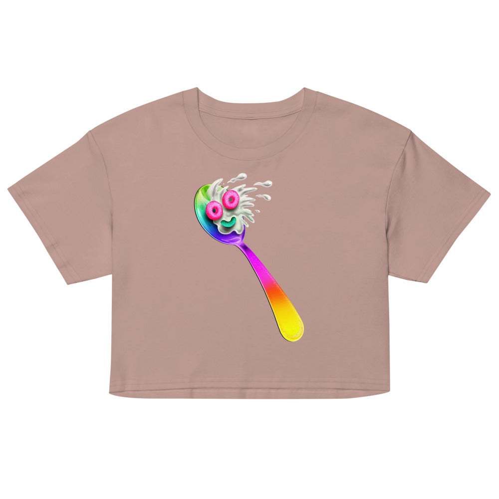 Spooning Leads to Forking (Crop Top) - Hazy Pink