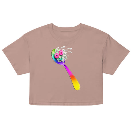 Spooning Leads to Forking (Crop Top) - Hazy Pink