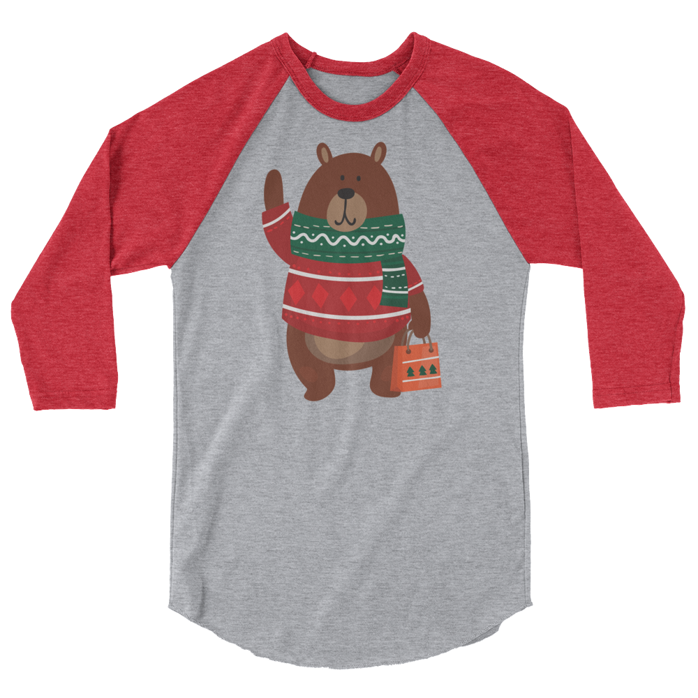 Christmas Bear (Raglan)-Raglan-Swish Embassy
