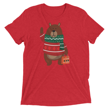 Christmas Bear (Retail Triblend)-Triblend T-Shirt-Swish Embassy