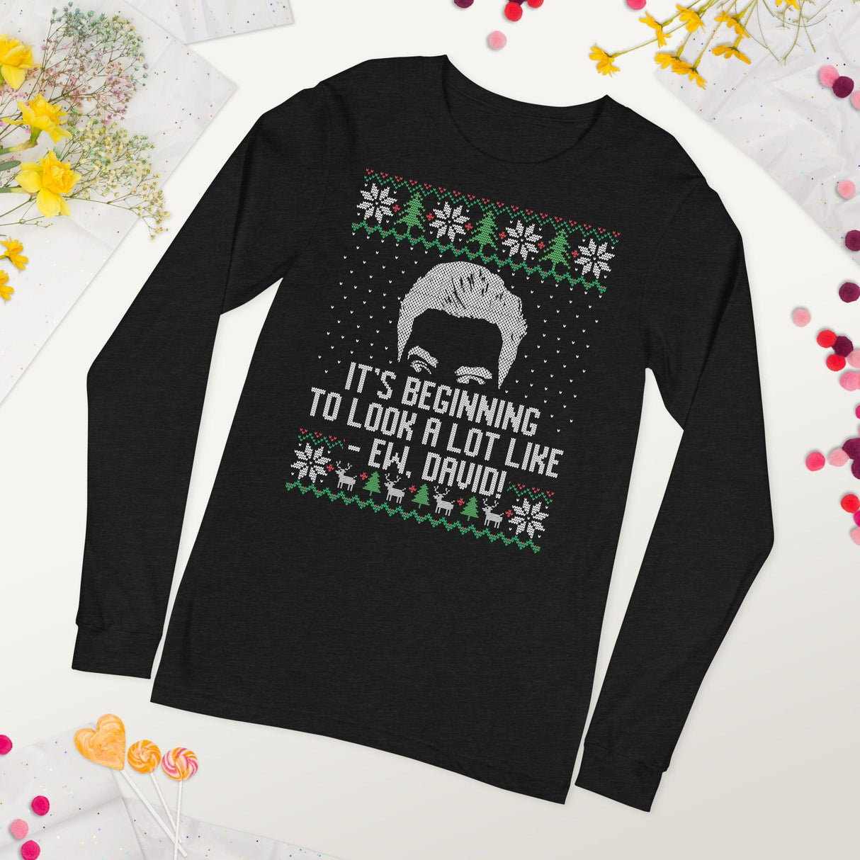 Ew David (Ugly Christmas)-Christmas T-Shirts-Swish Embassy