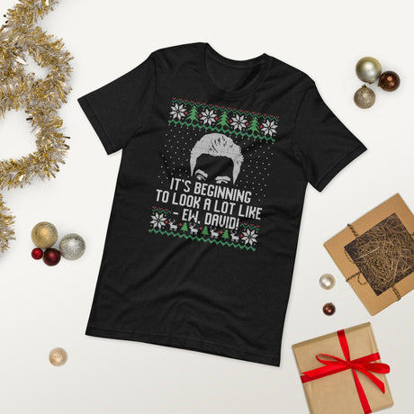 Ew David (Ugly Christmas)-Christmas T-Shirts-Swish Embassy
