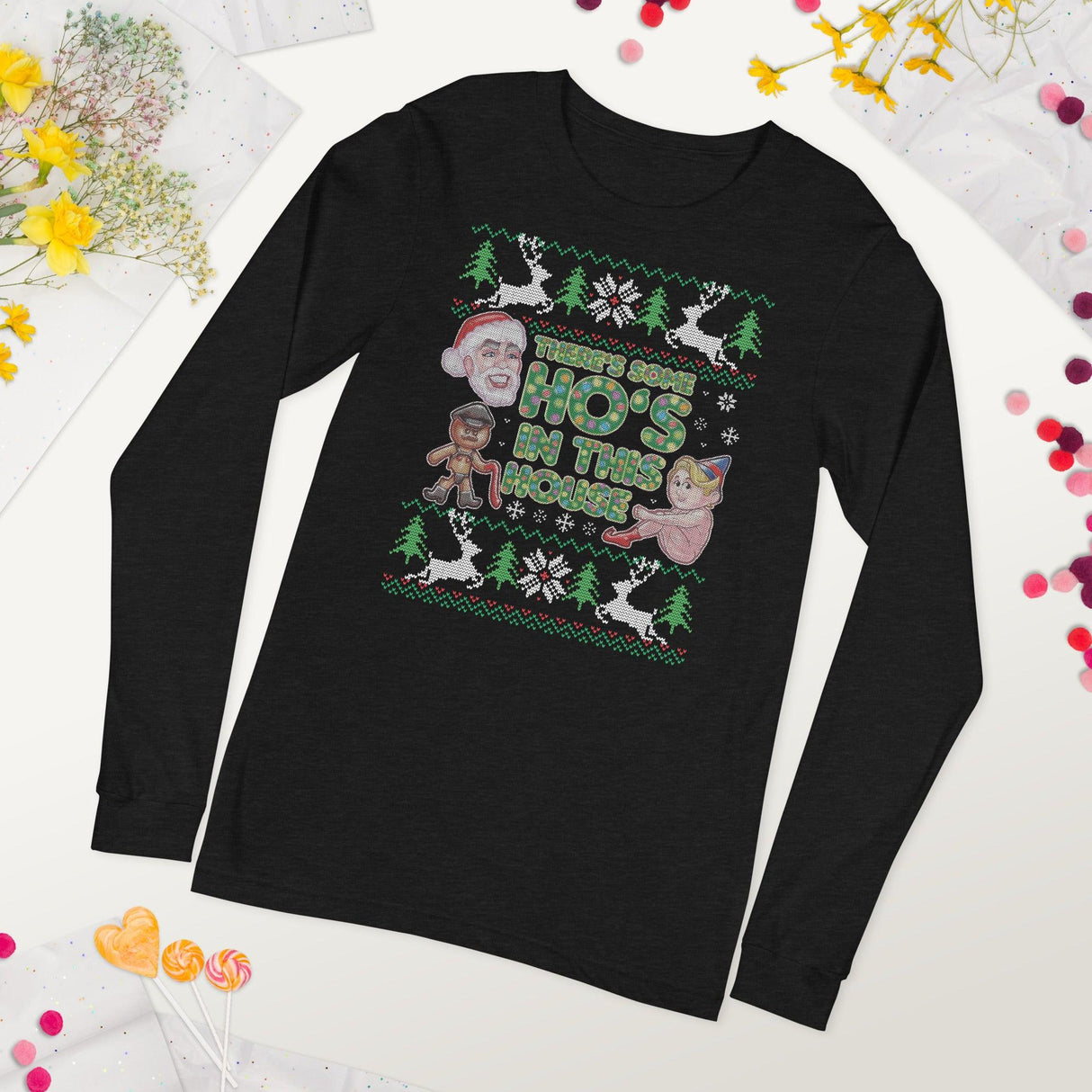 Hos In This House (Ugly Christmas)-T-Shirts-Swish Embassy