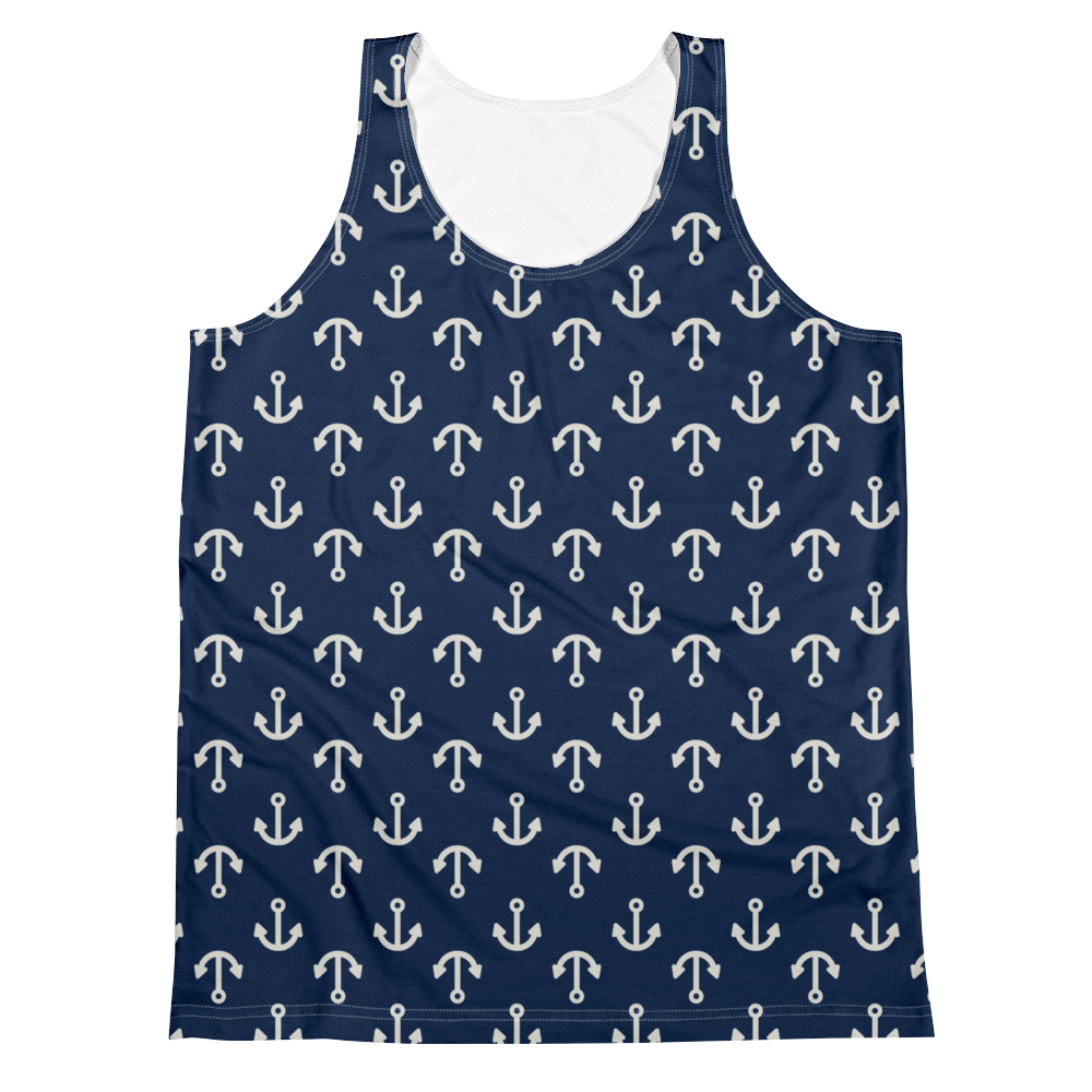 In the Navy (Allover Tank Top)-Allover Tank Top-Swish Embassy